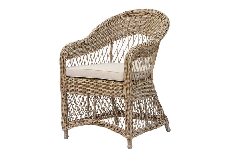 Udendørs møbelgruppe 190 cm Bord & 6 Merida naturlige stole Brun - Brun - Havemøbler - Udendørsgruppe - Havesæt