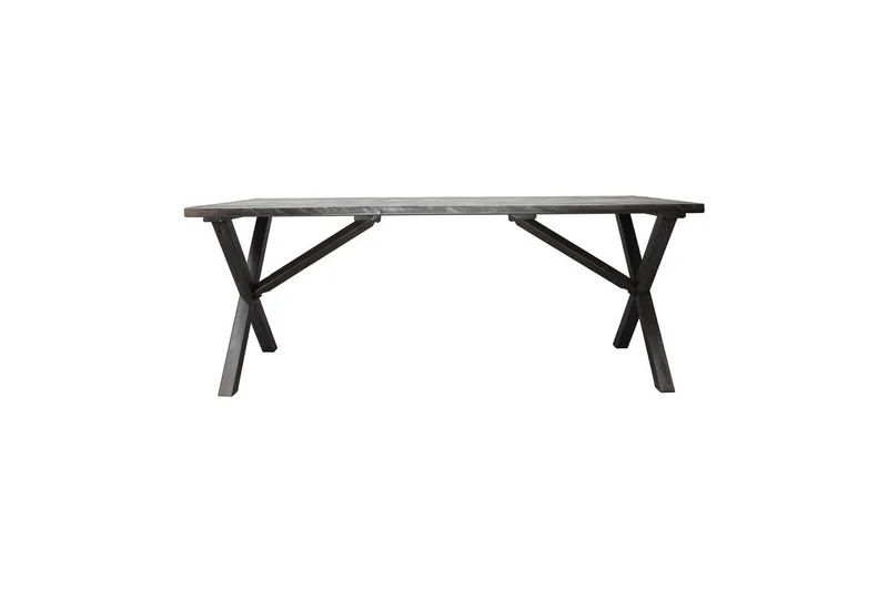 Udendørs møbelgruppe 190 cm Bord & 6 Merida naturlige stole Grå - Grå - Havemøbler - Udendørsgruppe - Havesæt