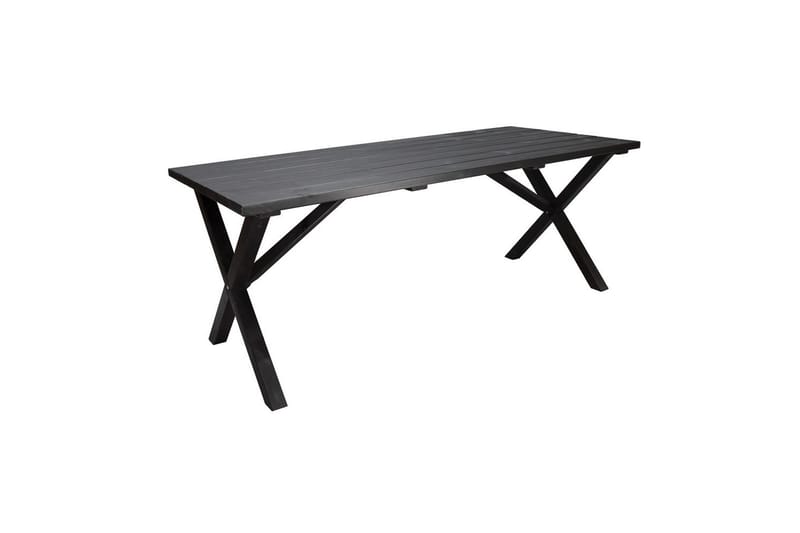 Udendørs møbelgruppe 190 cm Bord & 6 Merida naturlige stole Sort - Sort - Havemøbler - Udendørsgruppe - Havesæt