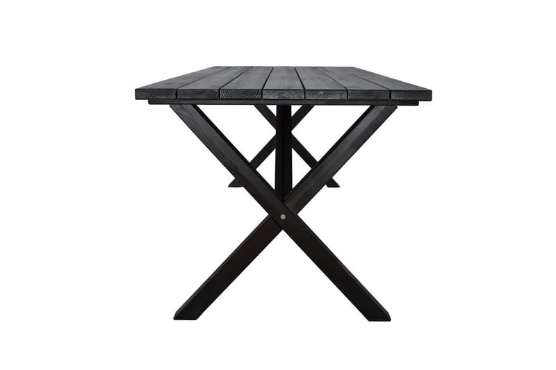 Udendørs møbelgruppe 190 cm Bord & 6 Merida naturlige stole Sort - Sort - Havemøbler - Udendørsgruppe - Havesæt