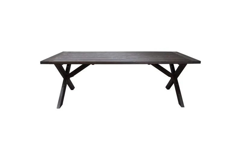 Udendørs møbelgruppe 220 cm bord & 6 Belize grå stole Brun - Brun - Havemøbler - Udendørsgruppe - Havesæt