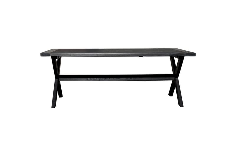 Udendørs møbelgruppe 220 cm bord & 6 Belize grå stole Sort - Sort - Havemøbler - Udendørsgruppe - Havesæt