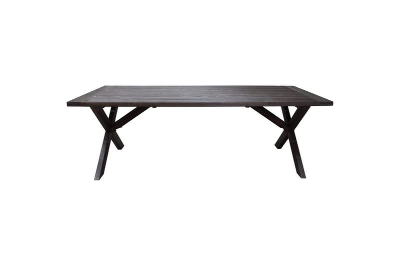 Udendørs møbelgruppe 220 cm Bord & 6 Levanto grå stole Brun - Brun - Havemøbler - Udendørsgruppe - Havesæt