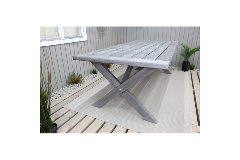 Udendørs møbelgruppe 220 cm Bord & 6 Levanto grå stole Grå - Grå - Havemøbler - Udendørsgruppe - Havesæt