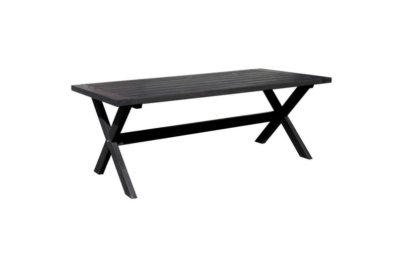 Udendørs møbelgruppe 220 cm Bord & 6 Levanto grå stole Sort - Sort - Havemøbler - Udendørsgruppe - Havesæt