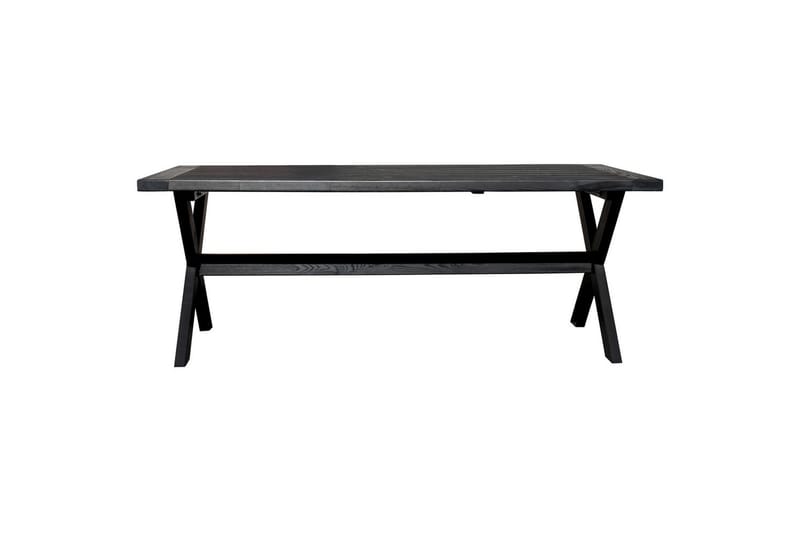 Udendørs møbelgruppe 220 cm Bord & 6 Levanto grå stole Sort - Sort - Havemøbler - Udendørsgruppe - Havesæt