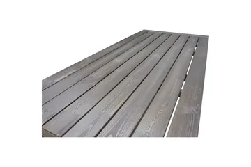 Udendørs møbelgruppe 220 cm bord & 6 Merida grå stole Brun - Brun - Havemøbler - Udendørsgruppe - Havesæt