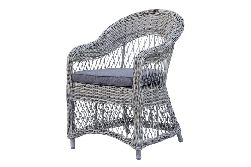 Udendørs møbelgruppe 220 cm bord & 6 Merida grå stole Brun - Brun - Havemøbler - Udendørsgruppe - Havesæt