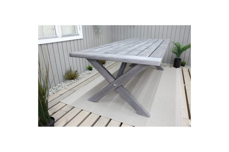 Udendørs møbelgruppe 220 cm bord & 6 Merida naturlig stole Grå - Grå - Havemøbler - Udendørsgruppe - Havesæt