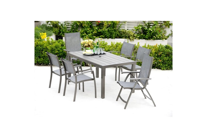 Udendørs møbelgruppe Lifestyle Garden Solana 163 cm 4 carverlænestole + 2 pos. lænestole - 4 carverlænestole + 2 pos. lænestole - Havemøbler - Udendørsgruppe - Havesæt