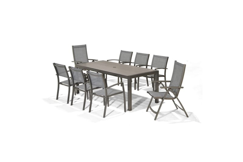 Udendørs møbelgruppe Lifestyle Garden Solana 201 cm 6 carverstole + 2 positionsstole - 6 carverstole + 2 positionsstole - Havemøbler - Udendørsgruppe - Havesæt