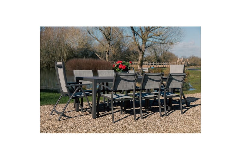 Udendørs møbelgruppe Lifestyle Garden Solana 201 cm 6 carverstole + 2 positionsstole - 6 carverstole + 2 positionsstole - Havemøbler - Udendørsgruppe - Havesæt
