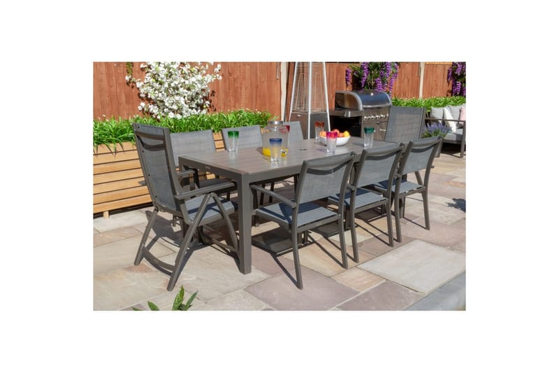 Udendørs møbelgruppe Lifestyle Garden Solana 201 cm 6 carverstole + 2 positionsstole - 6 carverstole + 2 positionsstole - Havemøbler - Udendørsgruppe - Havesæt
