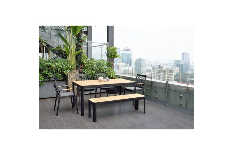 Udendørs møbelgruppe Lifestyle Garden Portals 161 cm 4 træskærer lænestole + bænk - 4 træskærer lænestole + bænk - Havemøbler - Udendørsgruppe - Havesæt