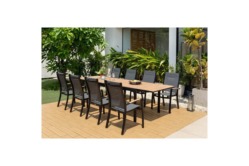 Udendørs møbelgruppe Lifestyle Garden Panama 210-300 cm 8 stabelstole - 8 stabelstole - Havemøbler - Udendørsgruppe - Havesæt