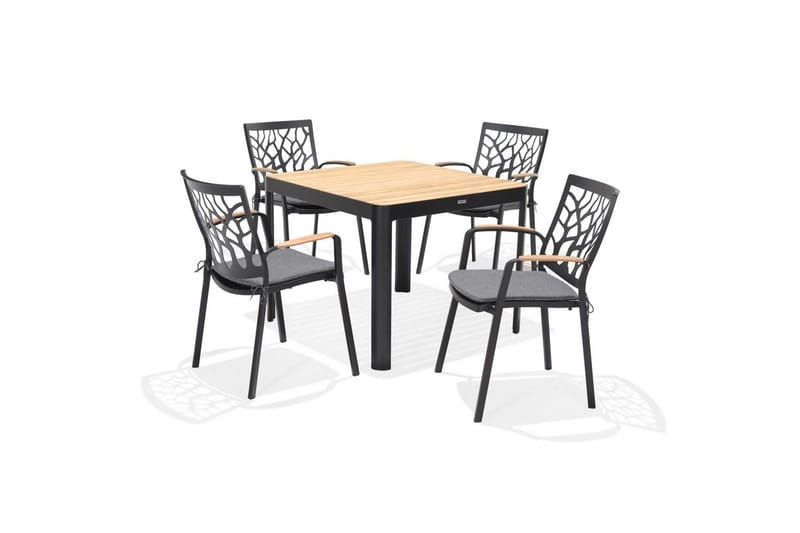 Udendørs møbelgruppe Lifestyle Garden Portals 95 cm 4 træskærer lænestole, 4 træskærer lænestole