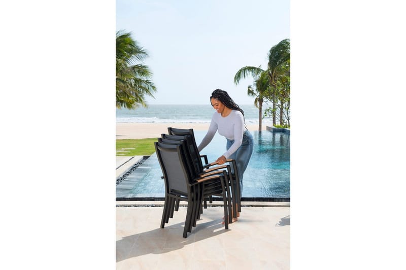 Udendørs møbelgruppe Lifestyle Garden Panama 210-300 cm 8 stabelstole - 8 stabelstole - Havemøbler - Udendørsgruppe - Havesæt