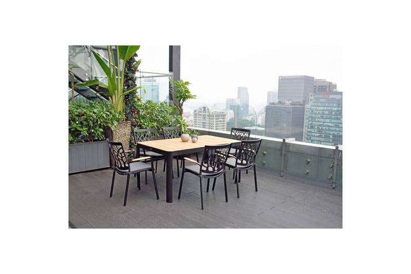 Udendørs møbelgruppe Lifestyle Garden Portals 161 cm 6 træskærer stole - 6 træskærer stole - Havemøbler - Udendørsgruppe - Havesæt