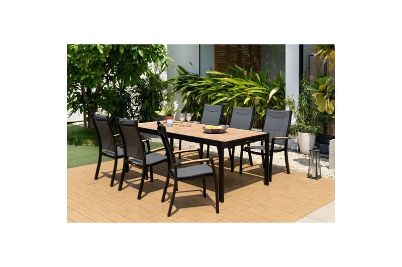 Udendørs møbelgruppe Lifestyle Garden Panama 210-300 cm 6 stablebare stole + 2 positionsstole - 6 stablebare stole + 2 positionsstole - Havemøbler - Udendørsgruppe - Havesæt