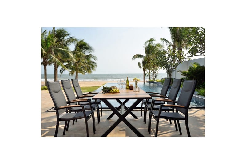 Udendørs møbelgruppe Lifestyle Garden Panama 200 cm 6 stablebare stole - 6 stablebare stole - Havemøbler - Udendørsgruppe - Havesæt