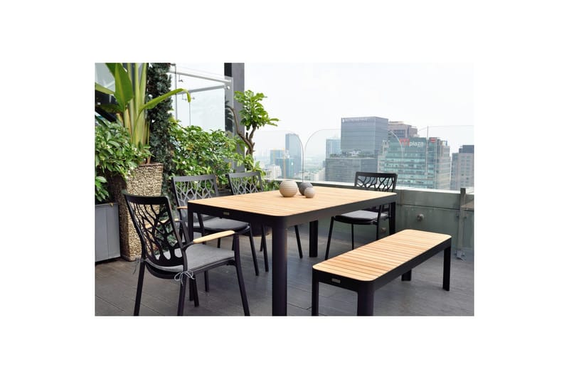 Udendørs møbelgruppe Lifestyle Garden Portals 161 cm 4 træskærer lænestole + bænk - 4 træskærer lænestole + bænk - Havemøbler - Udendørsgruppe - Havesæt