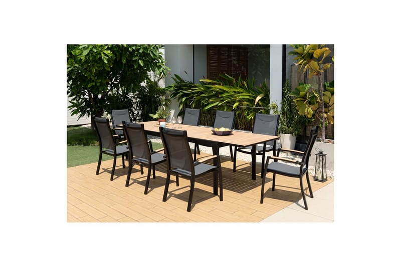 Udendørs møbelgruppe Lifestyle Garden Panama 210-300 cm 8 stabelstole - 8 stabelstole - Havemøbler - Udendørsgruppe - Havesæt