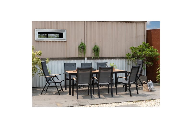 Udendørs møbelgruppe Lifestyle Garden Panama 210-300 cm 6 stablebare stole + 2 positionsstole - 6 stablebare stole + 2 positionsstole - Havemøbler - Udendørsgruppe - Havesæt