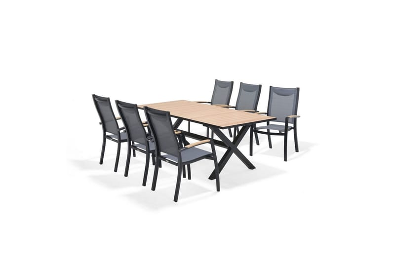 Udendørs møbelgruppe Lifestyle Garden Panama 200 cm 6 stablebare stole - 6 stablebare stole - Havemøbler - Udendørsgruppe - Havesæt