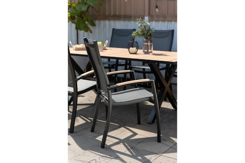 Udendørs møbelgruppe Lifestyle Garden Panama 200 cm 6 stablebare stole + 2 positionsstole - 6 stablebare stole + 2 positionsstole - Havemøbler - Udendørsgruppe - Havesæt