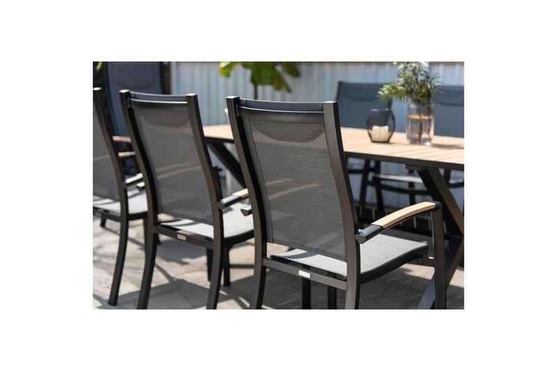 Udendørs møbelgruppe Lifestyle Garden Panama 200 cm 6 stablebare stole + 2 positionsstole - 6 stablebare stole + 2 positionsstole - Havemøbler - Udendørsgruppe - Havesæt