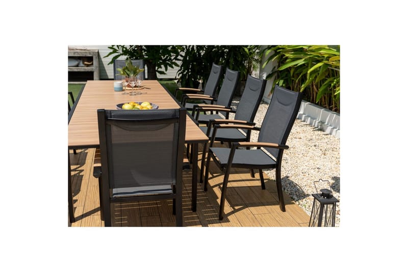 Udendørs møbelgruppe Lifestyle Garden Panama 210-300 cm 10 stabelbar stol - 10 stabelbar stol - Havemøbler - Udendørsgruppe - Havesæt