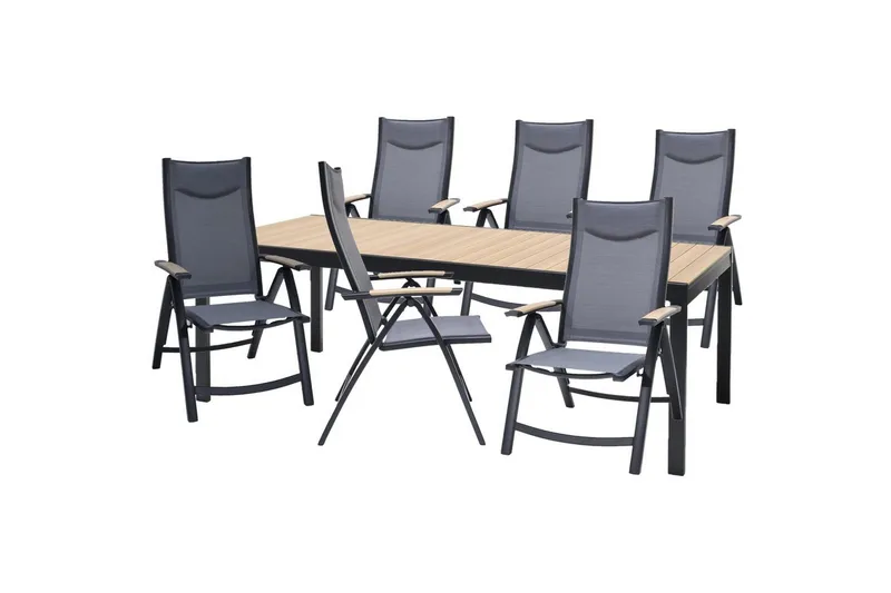 Udendørs møbelgruppe Lifestyle Garden Panama 210-300 cm 6 positionsstole, 6 positionsstole