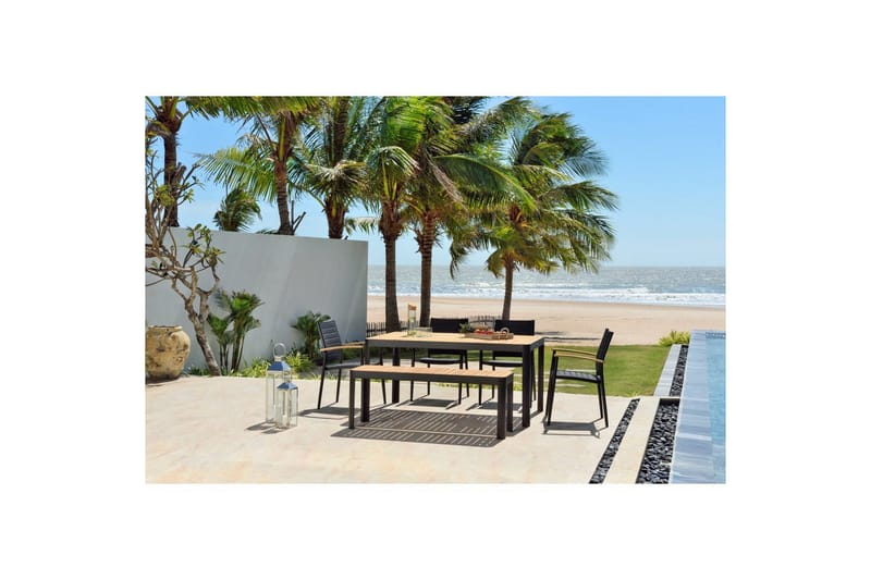 Udendørs møbelgruppe Lifestyle Garden Portals 161 cm 4 lidt carverlænestole + bænk - 4 lidt carverlænestole + bænk - Havemøbler - Udendørsgruppe - Havesæt