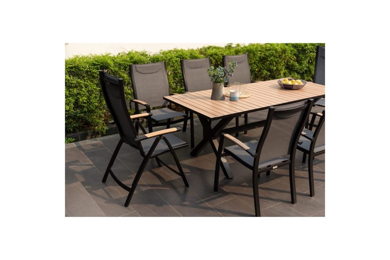 Udendørs møbelgruppe Lifestyle Garden Panama 200 cm 6 stablebare stole + 2 positionsstole - 6 stablebare stole + 2 positionsstole - Havemøbler - Udendørsgruppe - Havesæt