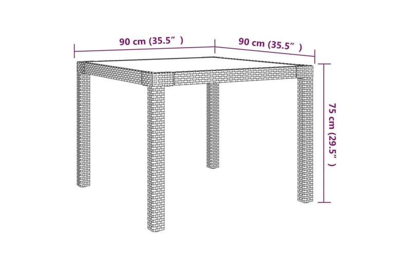 udendørs spisebordssæt 3 dele med hynder polyrattan grå - Grå - Havesæt