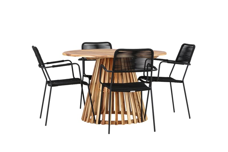 Udendørs spisegruppe Venture Home Lumpur spisegruppe + 4 stole Natur - Havemøbler - Udendørsgruppe - Havesæt