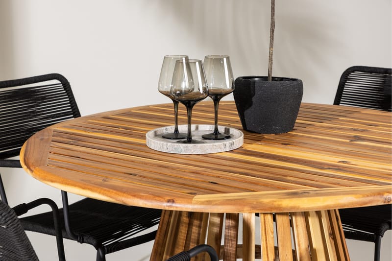 Udendørs spisegruppe Venture Home Lumpur spisegruppe + 4 stole Natur - Havemøbler - Udendørsgruppe - Havesæt