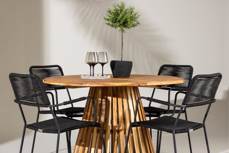 Udendørs spisegruppe Venture Home Lumpur spisegruppe + 4 stole Natur - Havemøbler - Udendørsgruppe - Havesæt