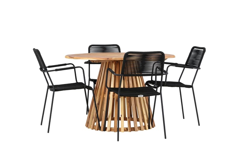 Udendørs spisegruppe Venture Home Lumpur spisegruppe + 4 stole Natur - Havemøbler - Udendørsgruppe - Havesæt
