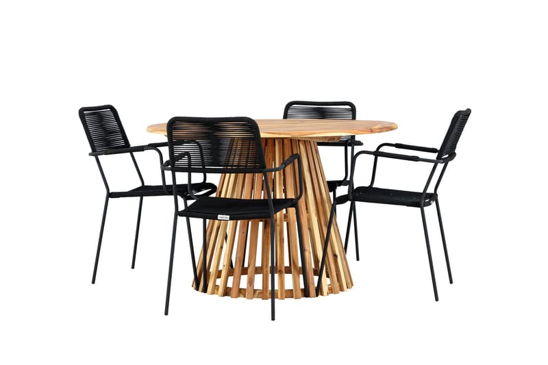 Udendørs spisegruppe Venture Home Lumpur spisegruppe + 4 stole Natur - Havemøbler - Udendørsgruppe - Havesæt