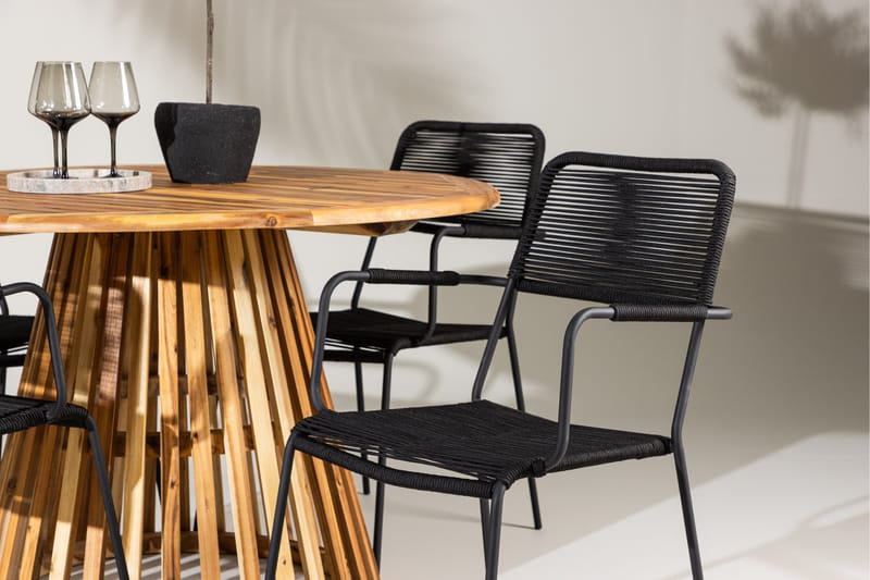 Udendørs spisegruppe Venture Home Lumpur spisegruppe + 4 stole Natur - Havemøbler - Udendørsgruppe - Havesæt