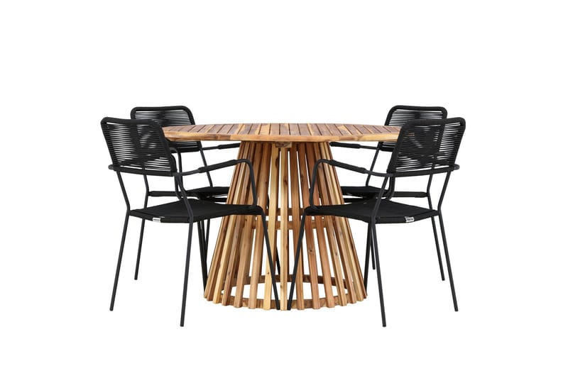 Udendørs spisegruppe Venture Home Lumpur spisegruppe + 4 stole Natur - Havemøbler - Udendørsgruppe - Havesæt