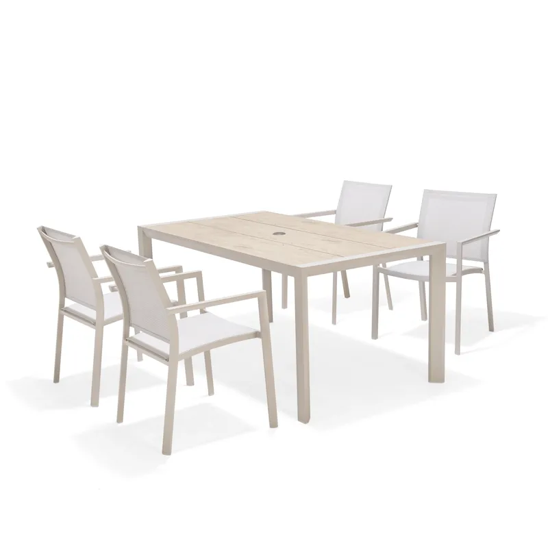 Urbanite Spisegruppe Udendørs 160 cm 4 Lænestole, Grå