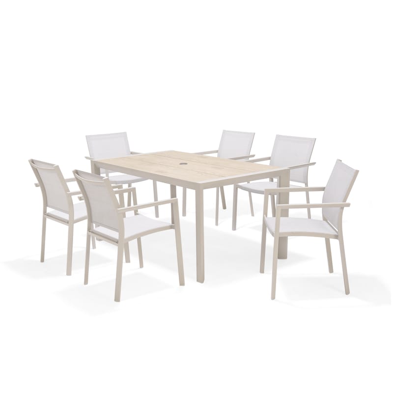 Urbanite Spisegruppe Udendørs 160 cm 6 Lænestole, Grå