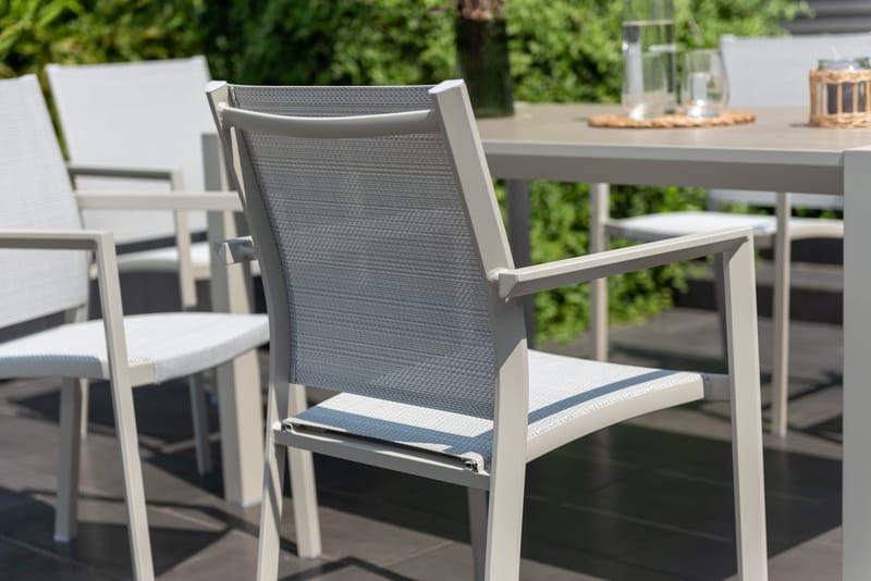 Urbanite Spisegruppe Udendørs 160 cm 6 Lænestole - Grå - Havemøbler - Udendørsgruppe - Havesæt