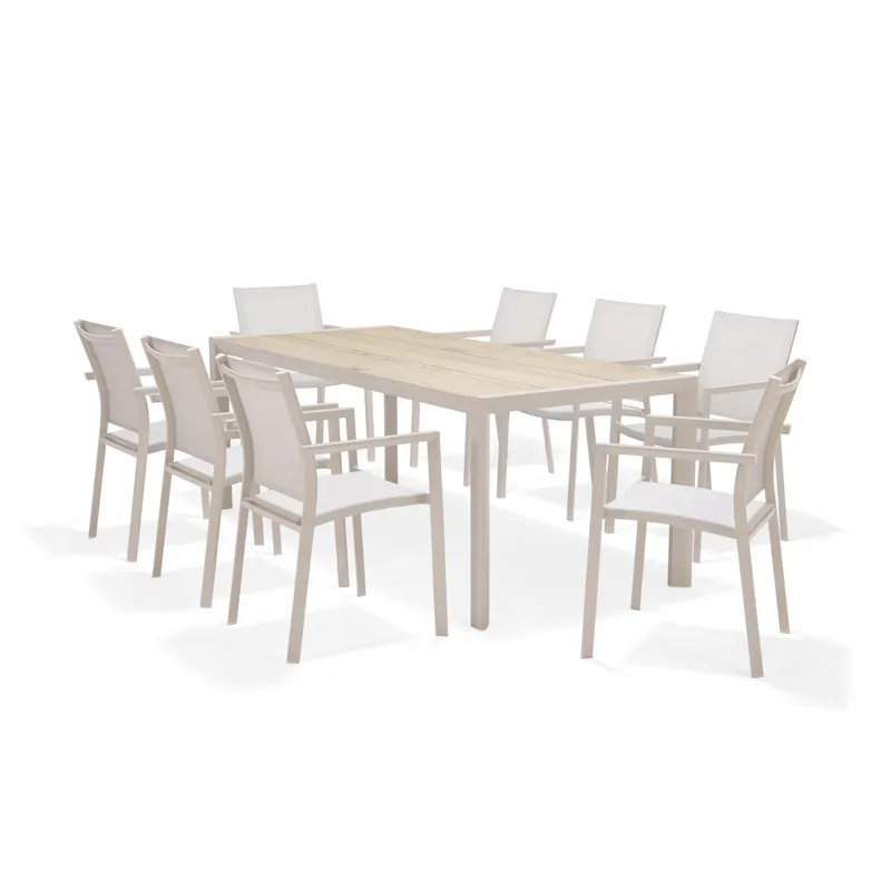 Urbanite Spisegruppe Udendørs 205 cm 8 Lænestole, Grå