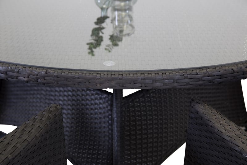 Volta Spisegruppe 150 cm Rund med 6 Malin Stole - Sort - Havemøbler - Udendørsgruppe - Havesæt