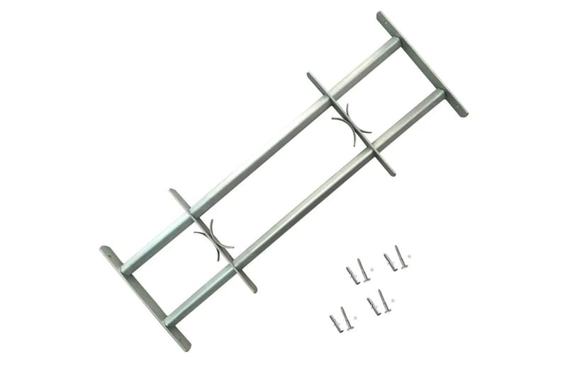 justérbart gitter til vinduer m. 2 tværstænger 700-1050 mm - Sølv - Hus & renovering - Arbejdstøj & beskyttelse