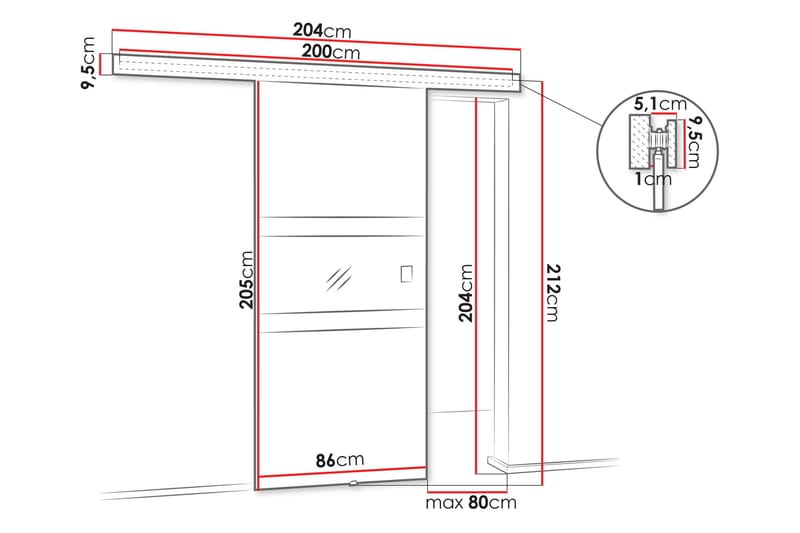 Bemi Skydedør - Hvid/Sort - Hus & renovering - Byggeri - Dørre & porte - Skydedøre