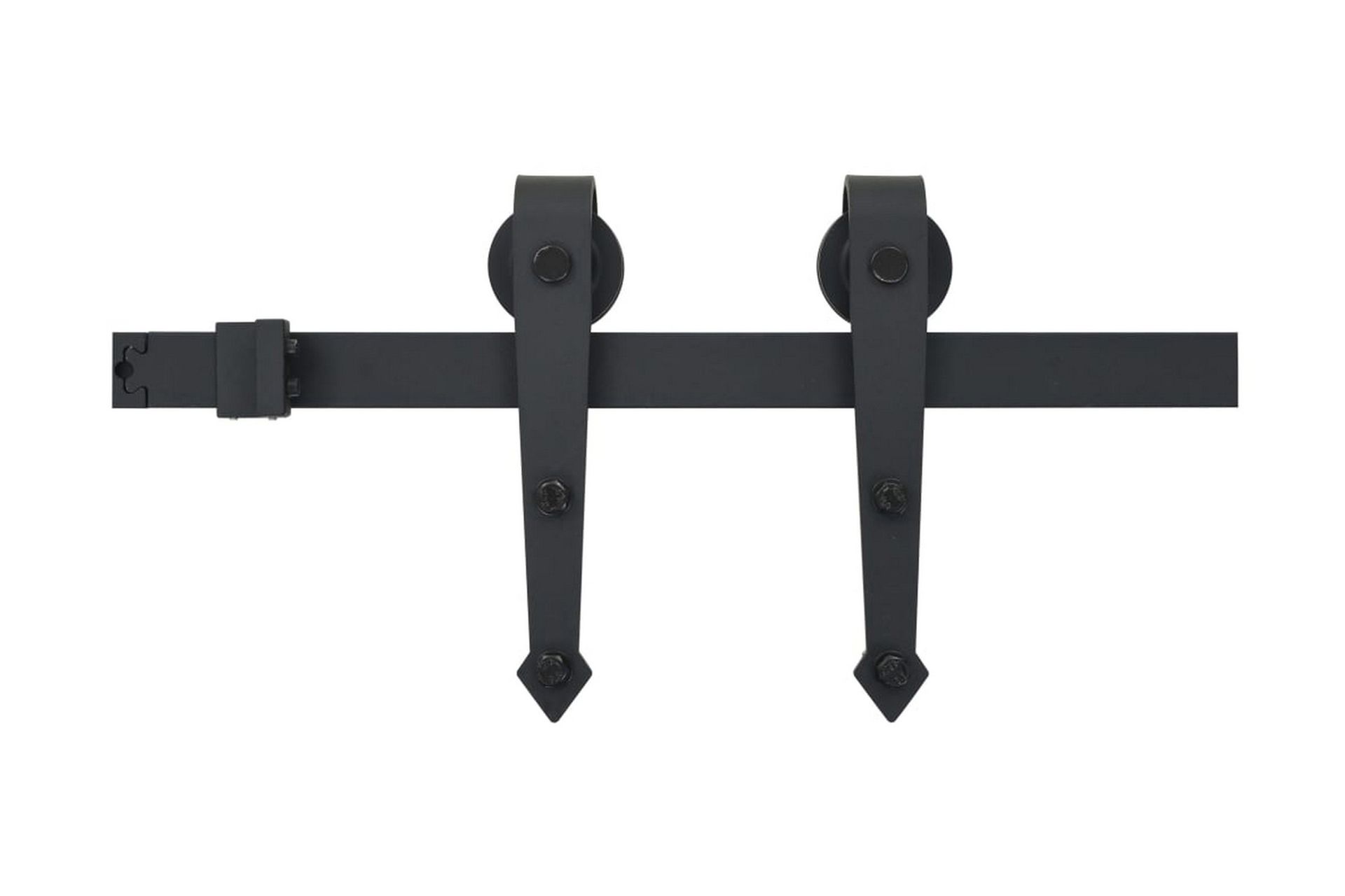 skinnesæt til skydedør 200 cm stål sort - Sort - Hus & renovering - Byggeri - Dørre & porte - Dørbeslag & dørtilbehør